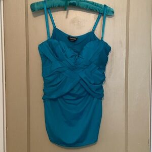 Bebe Turquoise Draped Top